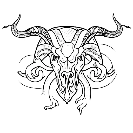 ram skull tattoo design idea