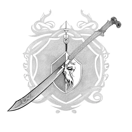French sword tattoo design idea