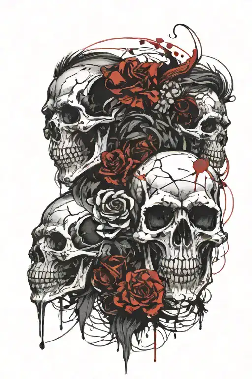 skull see no evil speak no evil hear see speak no evil tattoo design idea