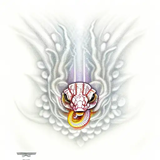 albino corn snake with halo going down arm tattoo design idea