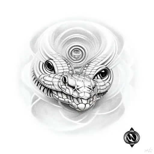 albino corn snake with halo tattoo design idea