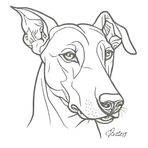 doberman dog tattoo design idea