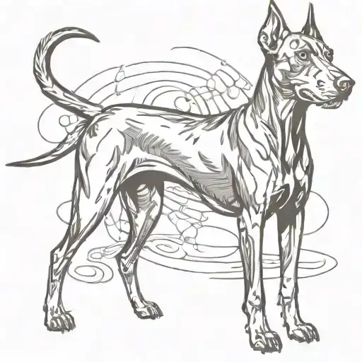 doberman dog tattoo design idea