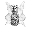 Butterfly with pineapple tattoo design idea
