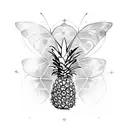 Butterfly with pineapple tattoo design idea