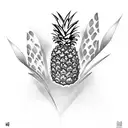 Butterfly with pineapple tattoo design idea