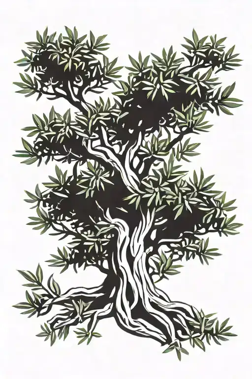 olive tree tattoo design idea