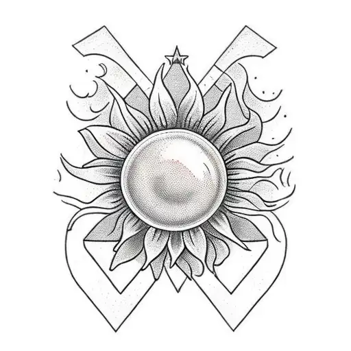 sunflower and strawberry tattoo design idea