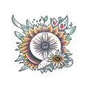 strawberry sunflower tattoo design idea
