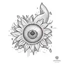 strawberry sunflower tattoo design idea