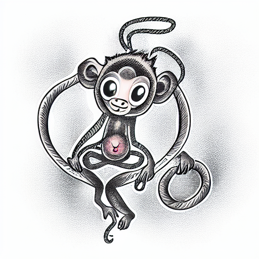 monkey in a noose tattoo design idea