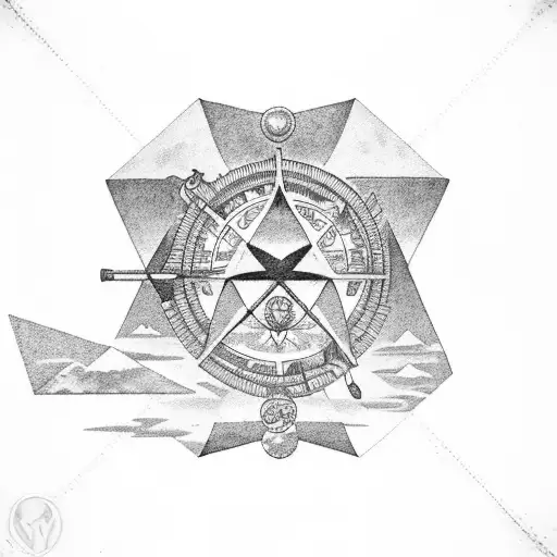 Bermuda Triangle with eye tattoo design idea