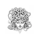 Medusa surrounded by lines of code tattoo design idea