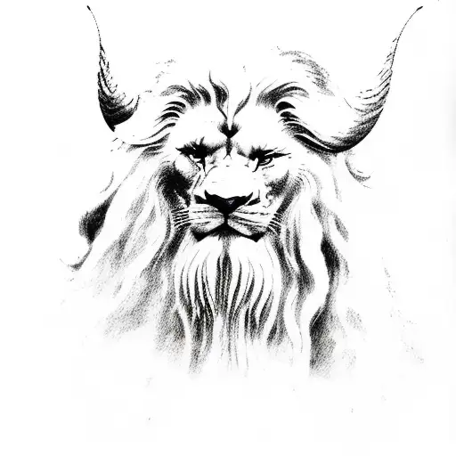 Gandalf wlaking side by side with Aslan the lion tattoo design idea