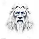 Gandalf wlaking side by side with Aslan the lion tattoo design idea