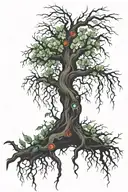 poison tree branches tattoo design idea