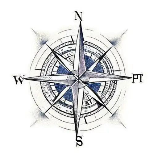 A traditional compass on the world held by dragon  tattoo design idea