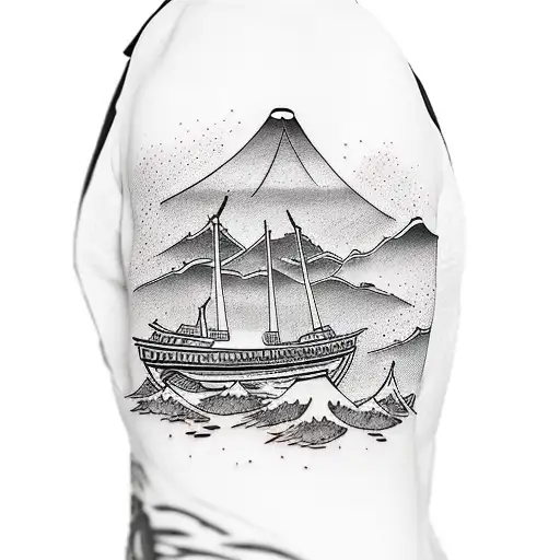 ship tattoo design idea