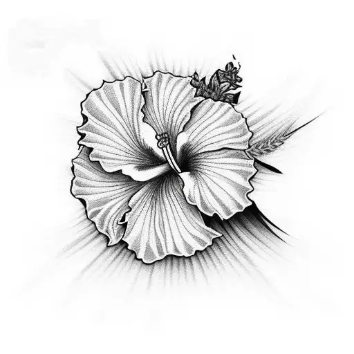 Hibiscus with the saying kill for you, live for you, die for you  tattoo design idea
