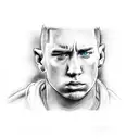 eminem showing middelfingers cartoon  tattoo design idea