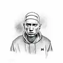 eminem showing middelfingers cartoon  tattoo design idea