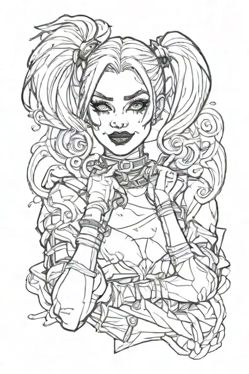harley quinn tattoo design idea