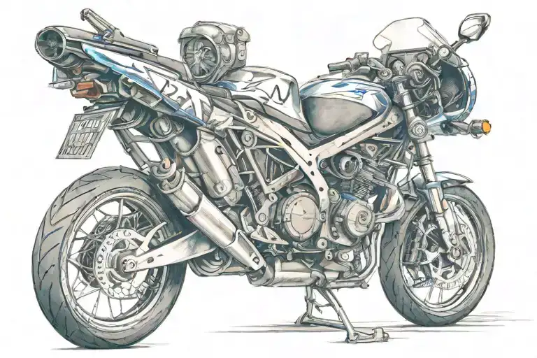 fz s bike racing tattoo design idea