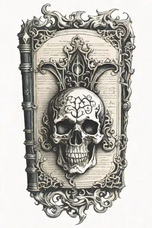 burning spell book with rising phonex   tattoo design idea