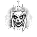 Ghuleh Zombie Queen girl tattoo design idea