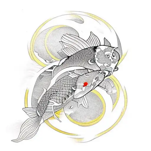 koi fish ying Yang  tattoo design idea