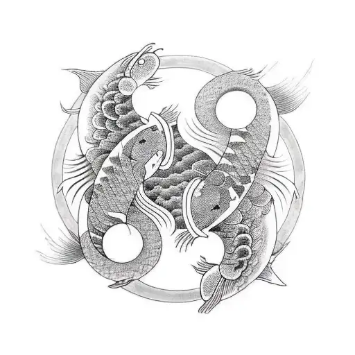 koi fish yin yang tattoo design idea