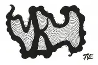 the initial T.L. inside a 2 fingerprint shape like a heart tattoo design idea