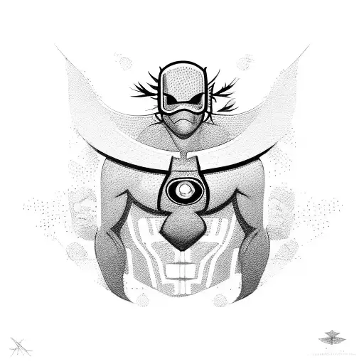 An Agente de Endemias superhero battling disease-carrying mosquitoes tattoo design idea