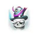 A mystical Exu with a mischievous grin and a top hat tattoo design idea