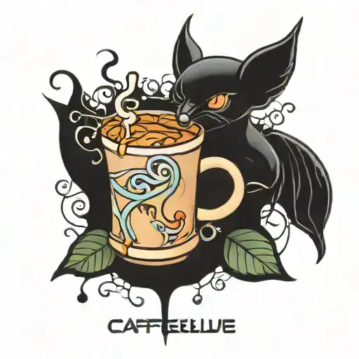 molecule  caffein tattoo design idea