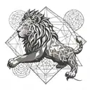 leo sacred geometry patterns tattoo design idea