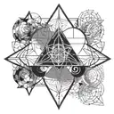 leo sacred geometry patterns tattoo design idea
