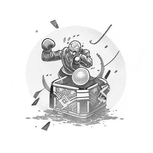 boxing jab with japanese design and colors remembering my late grandparent tattoo design idea