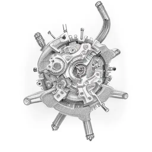 Biomechanic whole arm tattoo design idea