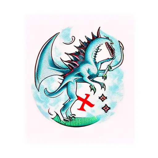 viserion with joker and cancer horoscope sign tattoo design idea