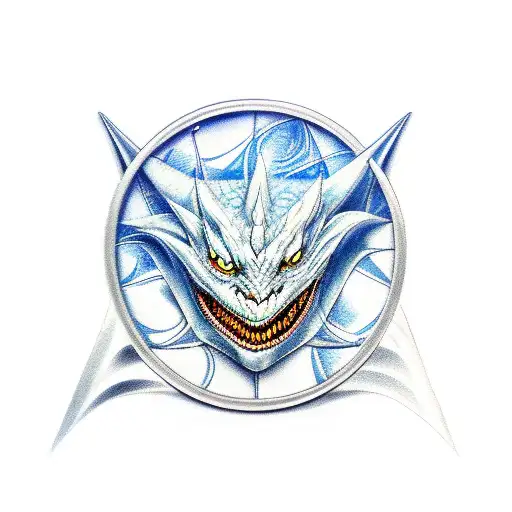 viserion with joker and cancer horoscope sign tattoo design idea