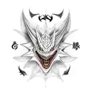 viserion with joker and cancer horoscope sign tattoo design idea