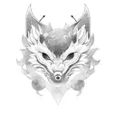 mask kitsune tattoo design idea