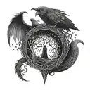 A Tim Burton inspired tattoo featuring elements from Lord of the Rings and Game of Thrones tattoo design idea