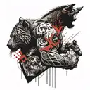 Sleeve tattoo showing the evolution of a weak animal because a dangerous beast tattoo design idea