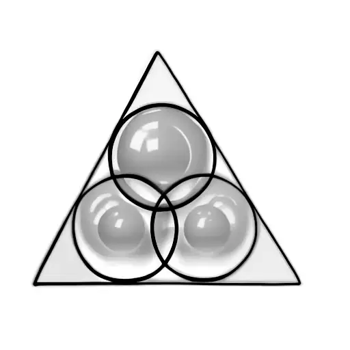 three spheres in a triangle tattoo design idea