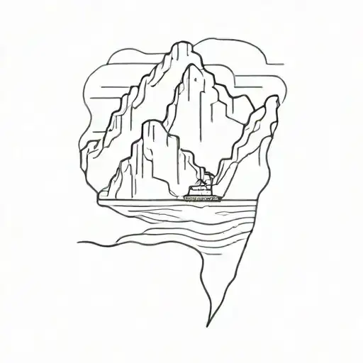 Iceberg in the ocean that shows the deep of the ocean  tattoo design idea