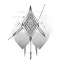 Crossbow arrow with above it, saying I don't fear tomorrow and I will not feel tomorrow because I feel as today has been tattoo design idea