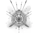 Crossbow arrow with above it, saying I don't fear tomorrow and I will not feel tomorrow because I feel as today has been tattoo design idea