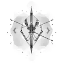 Crossbow arrow with above it, saying I don't fear tomorrow and I will not feel tomorrow because I feel as today has been tattoo design idea